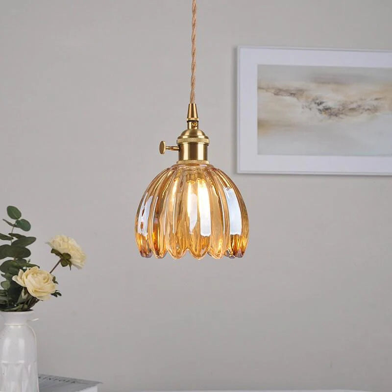 Plafonnier vintage salon nordique en verre