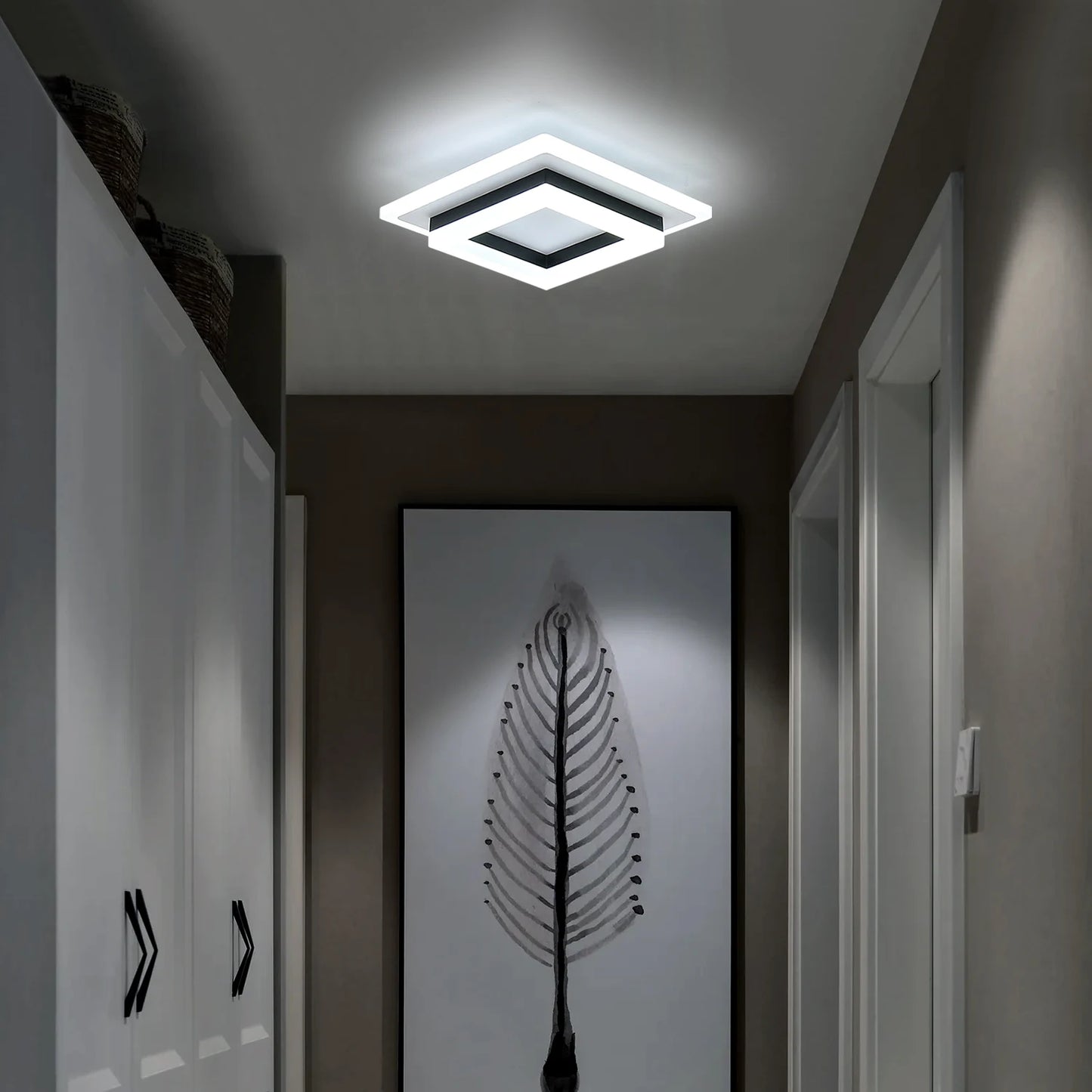 Plafonnier chambre LED moderne carré