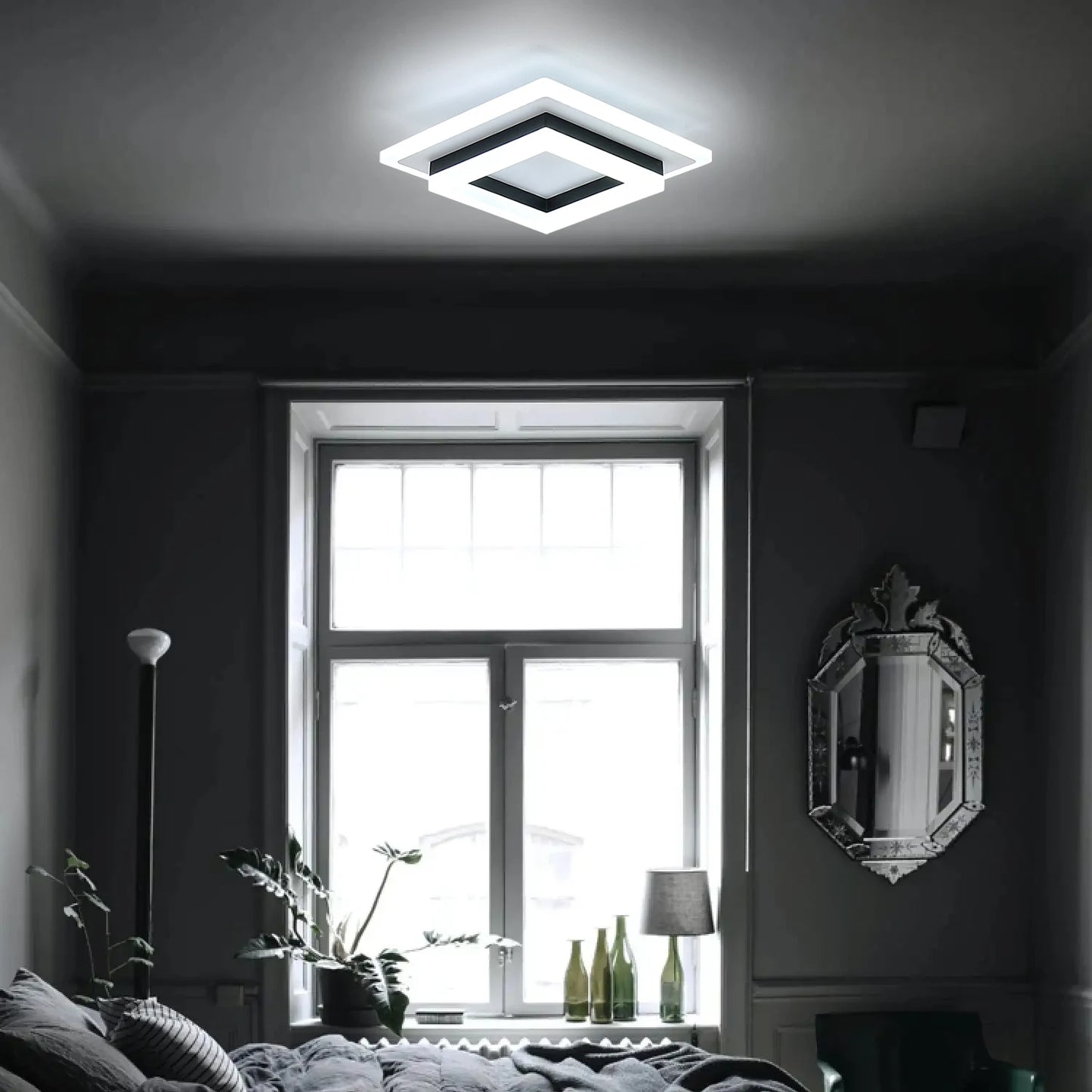 Plafonnier chambre LED moderne carré