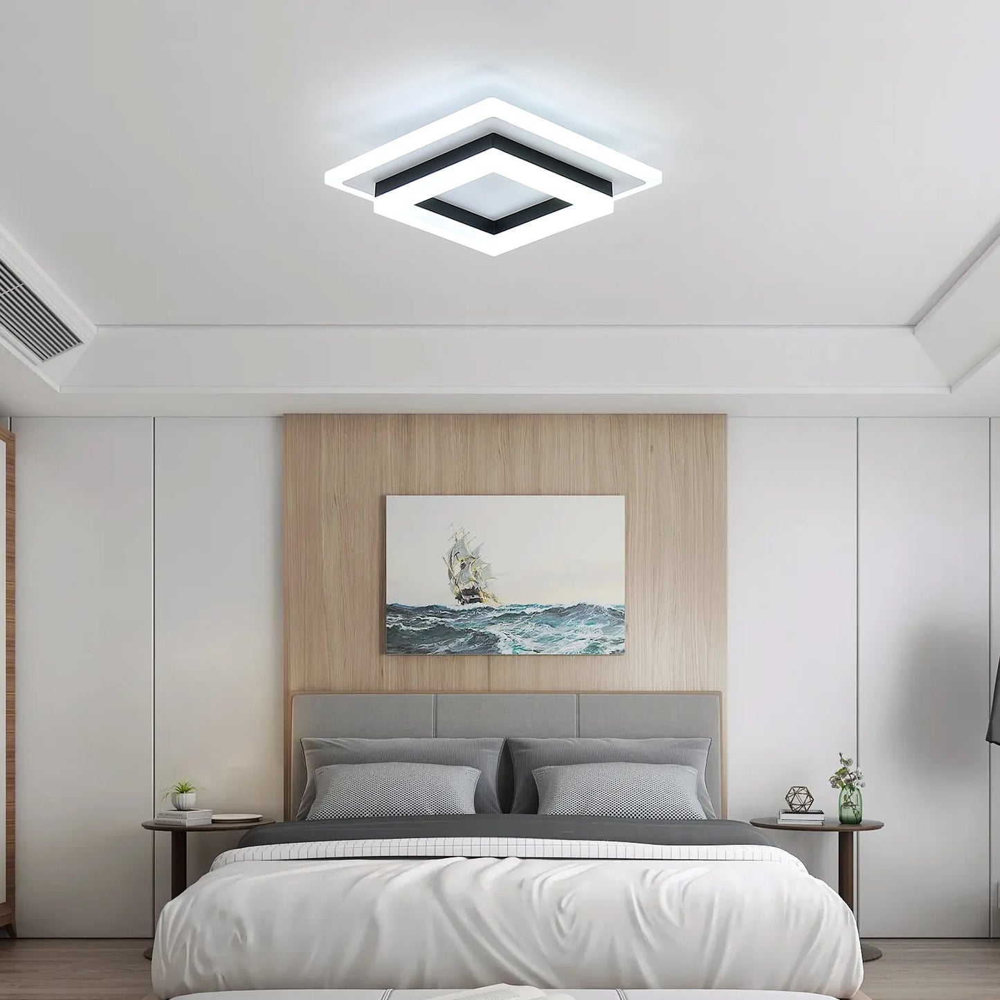 Plafonnier chambre LED moderne carré