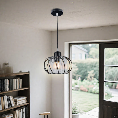Plafonnier noir pour salon en verre en forme de globe