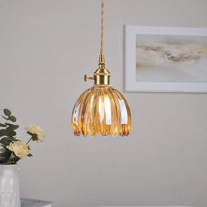 Plafonnier vintage salon nordique en verre