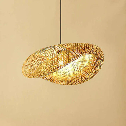 Plafonnier salon moderne en rotin