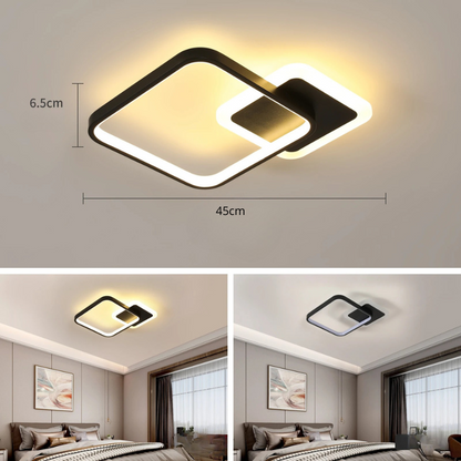 Plafonnier chambre LED en forme de carré lumineux