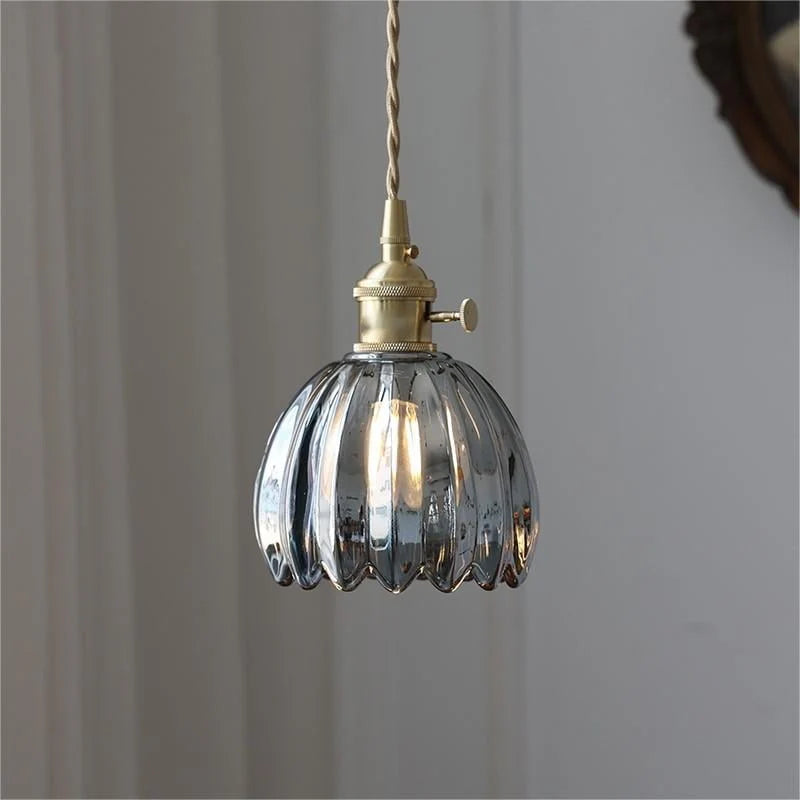Plafonnier vintage salon nordique en verre