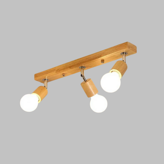 Plafonnier en bois moderne 3 têtes