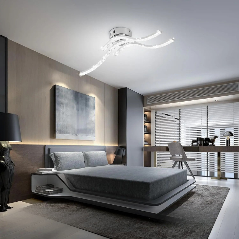 Plafonnier chambre design incurvé