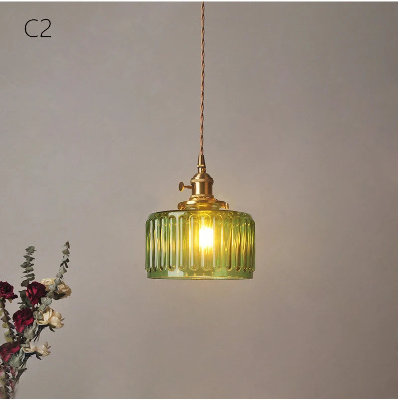 Plafonnier chambre vintage en verre style nordique