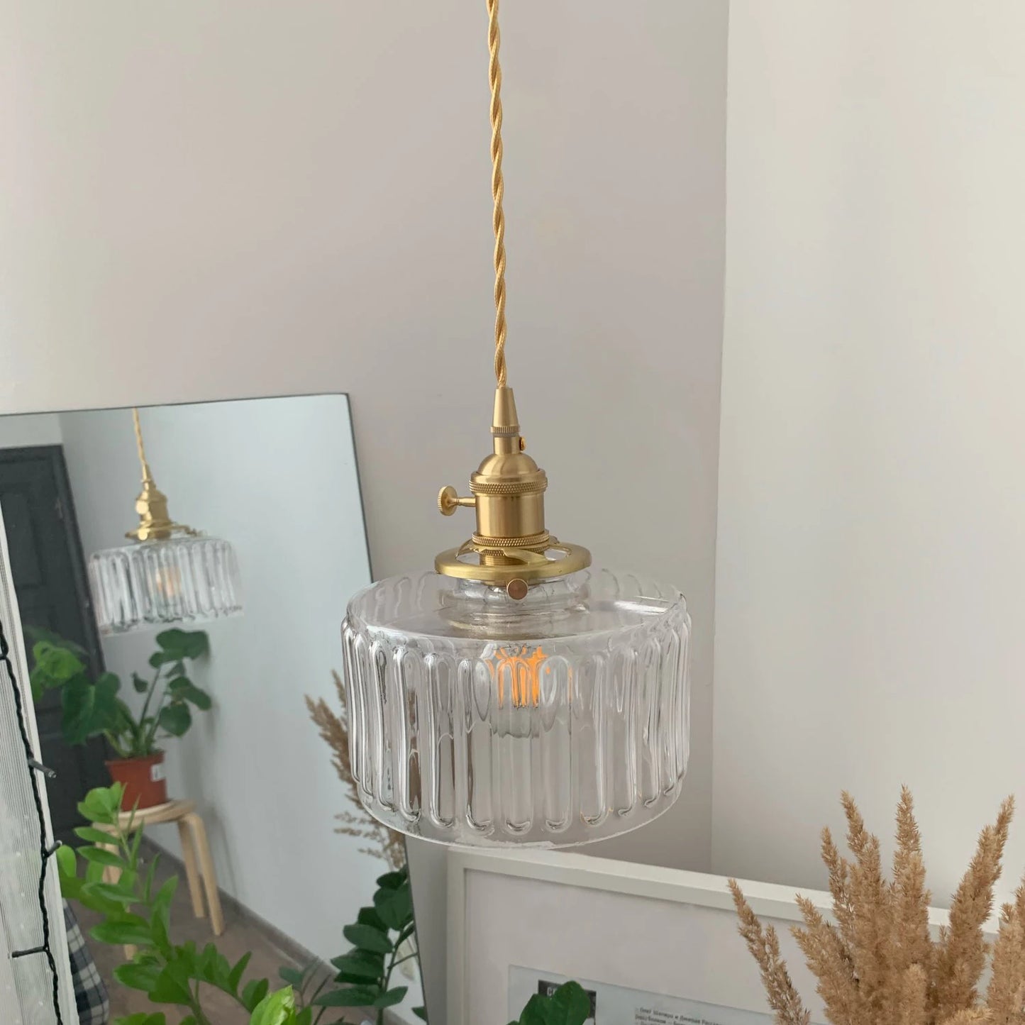 Plafonnier chambre vintage en verre style nordique