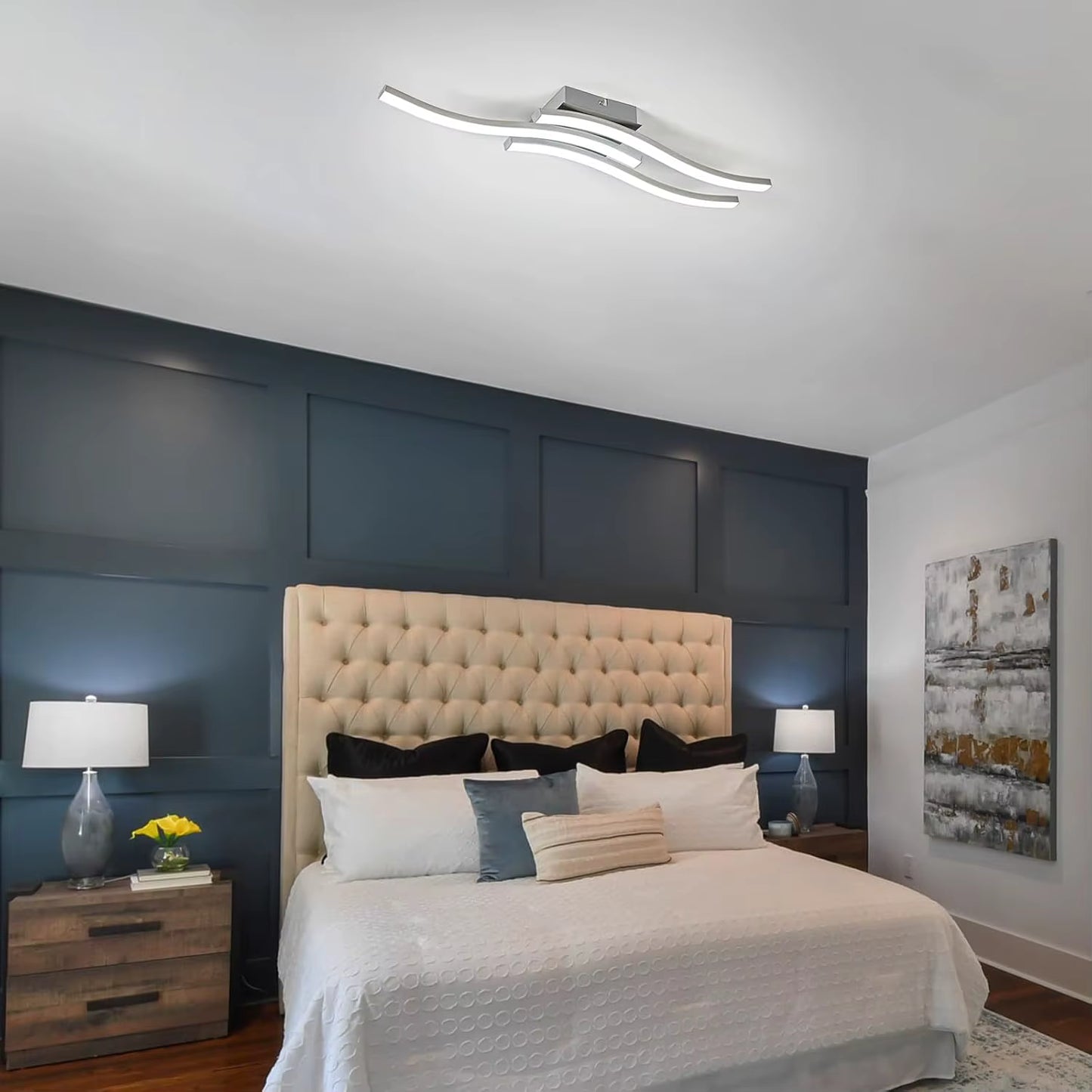 Plafonnier chambre design incurvé