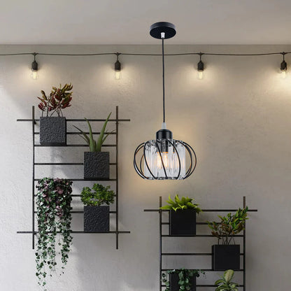 Plafonnier noir pour salon en verre en forme de globe