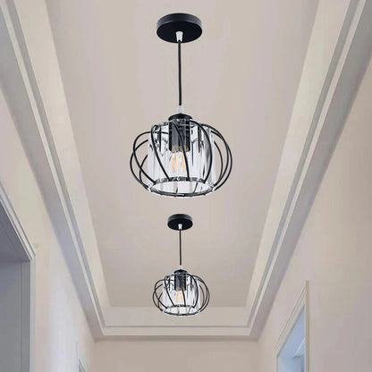 Plafonnier noir pour salon en verre en forme de globe