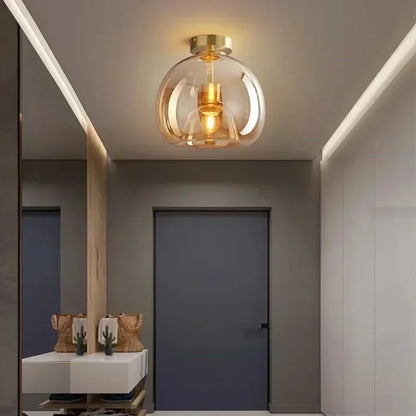 Plafonnier minimaliste en verre moderne