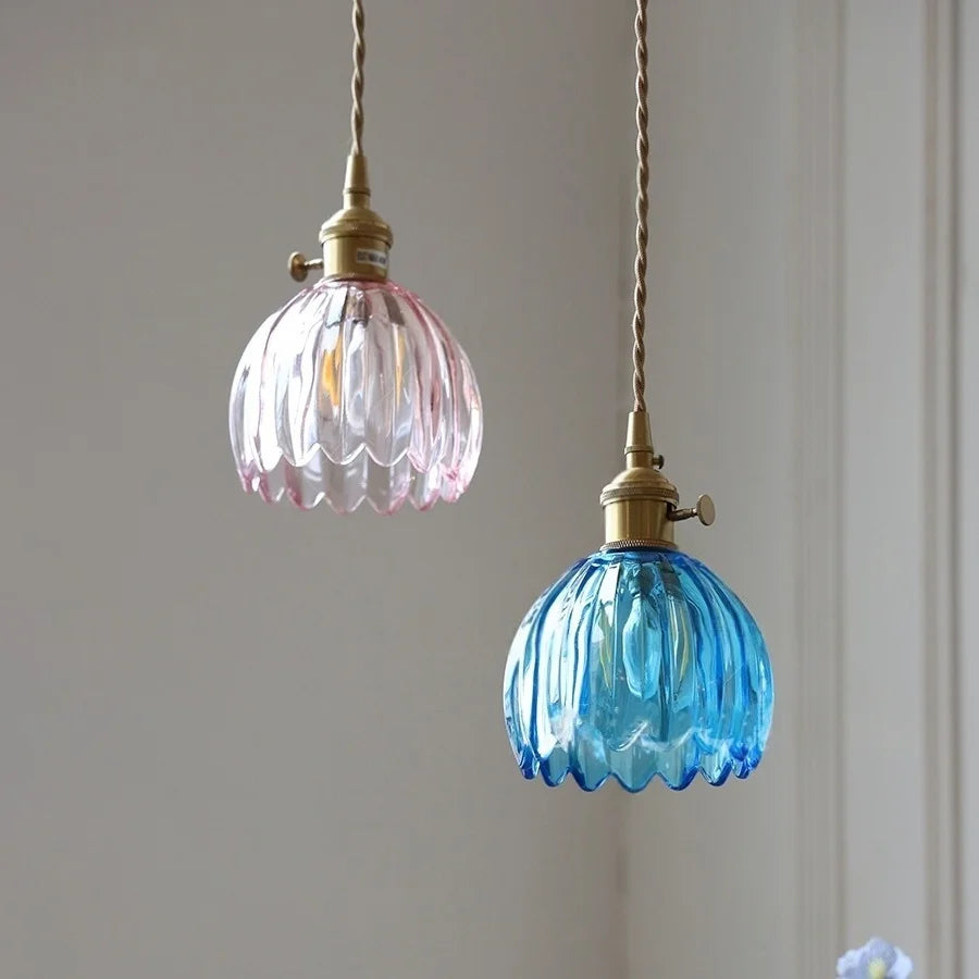 Plafonnier vintage salon nordique en verre