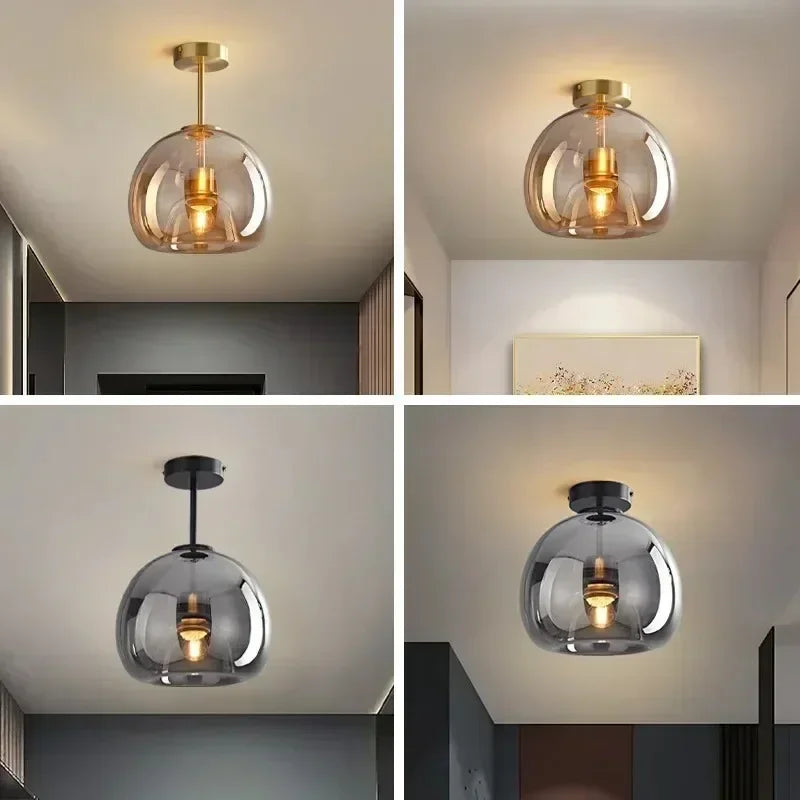 Plafonnier minimaliste en verre moderne