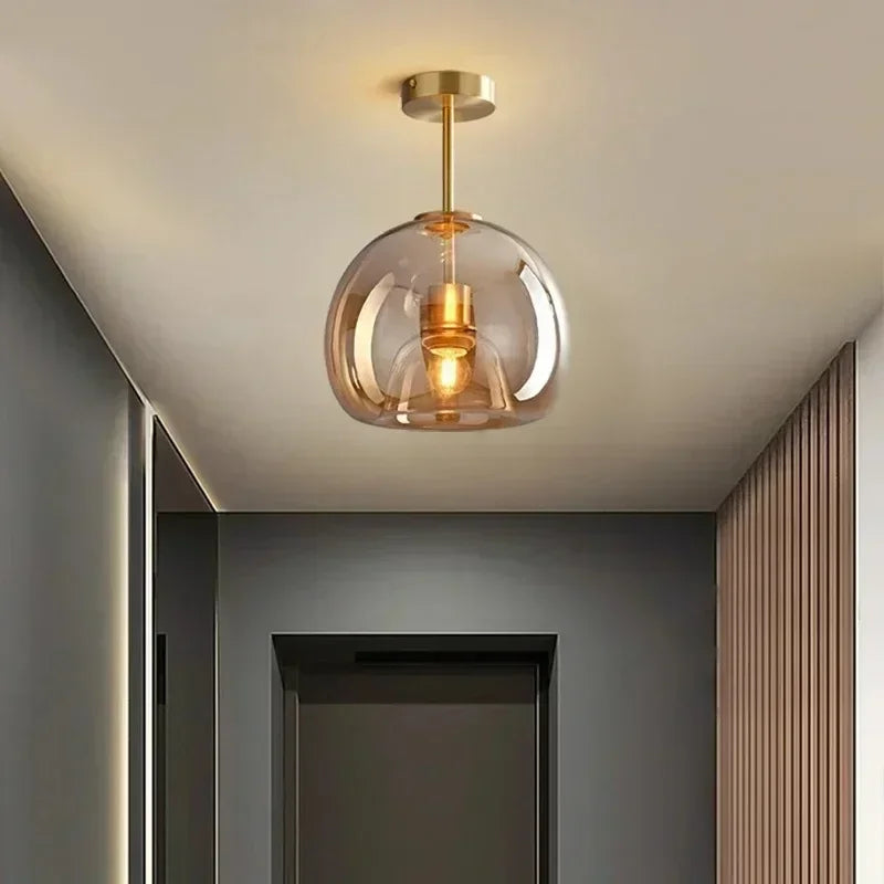 Plafonnier minimaliste en verre moderne