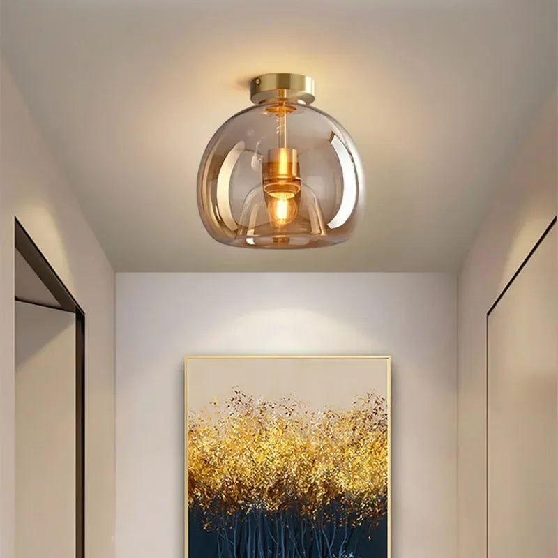 Plafonnier minimaliste en verre moderne
