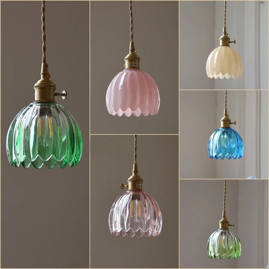 Plafonnier vintage salon nordique en verre