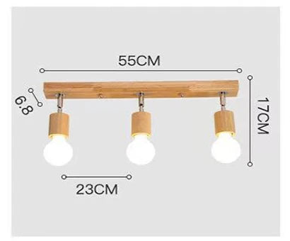 Plafonnier en bois moderne 3 têtes