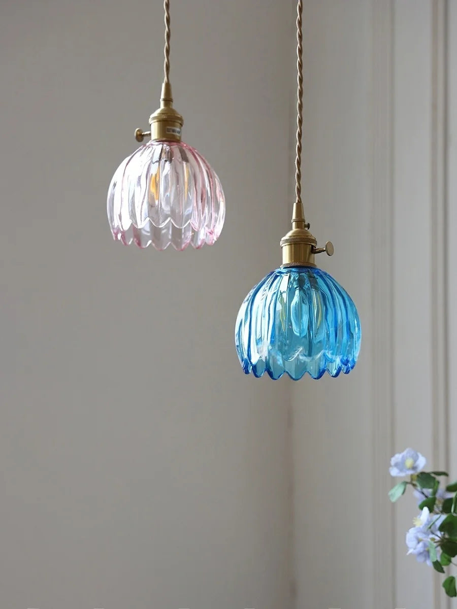 Plafonnier vintage salon nordique en verre
