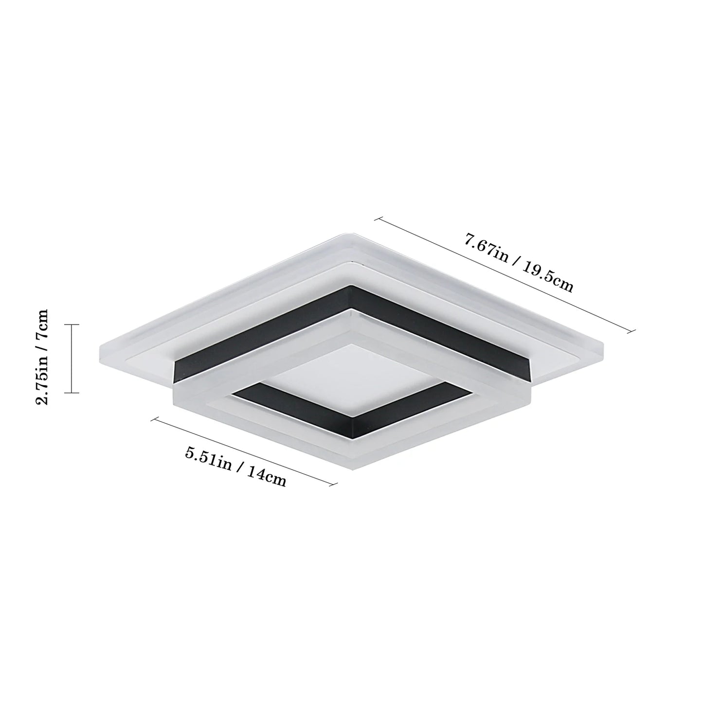 Plafonnier chambre LED moderne carré