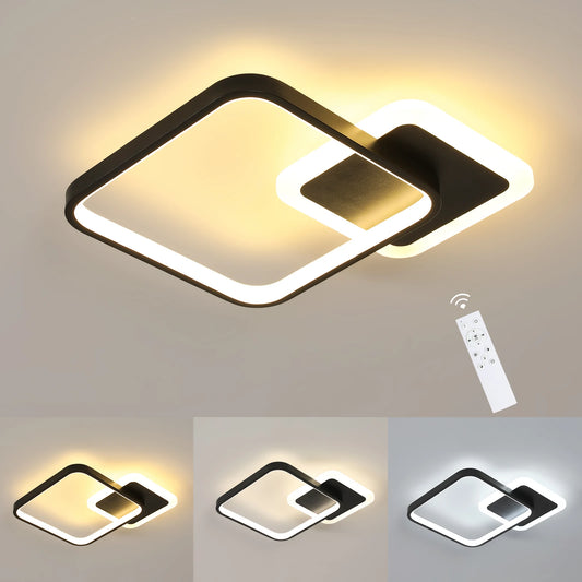 Plafonnier chambre LED en forme de carré lumineux