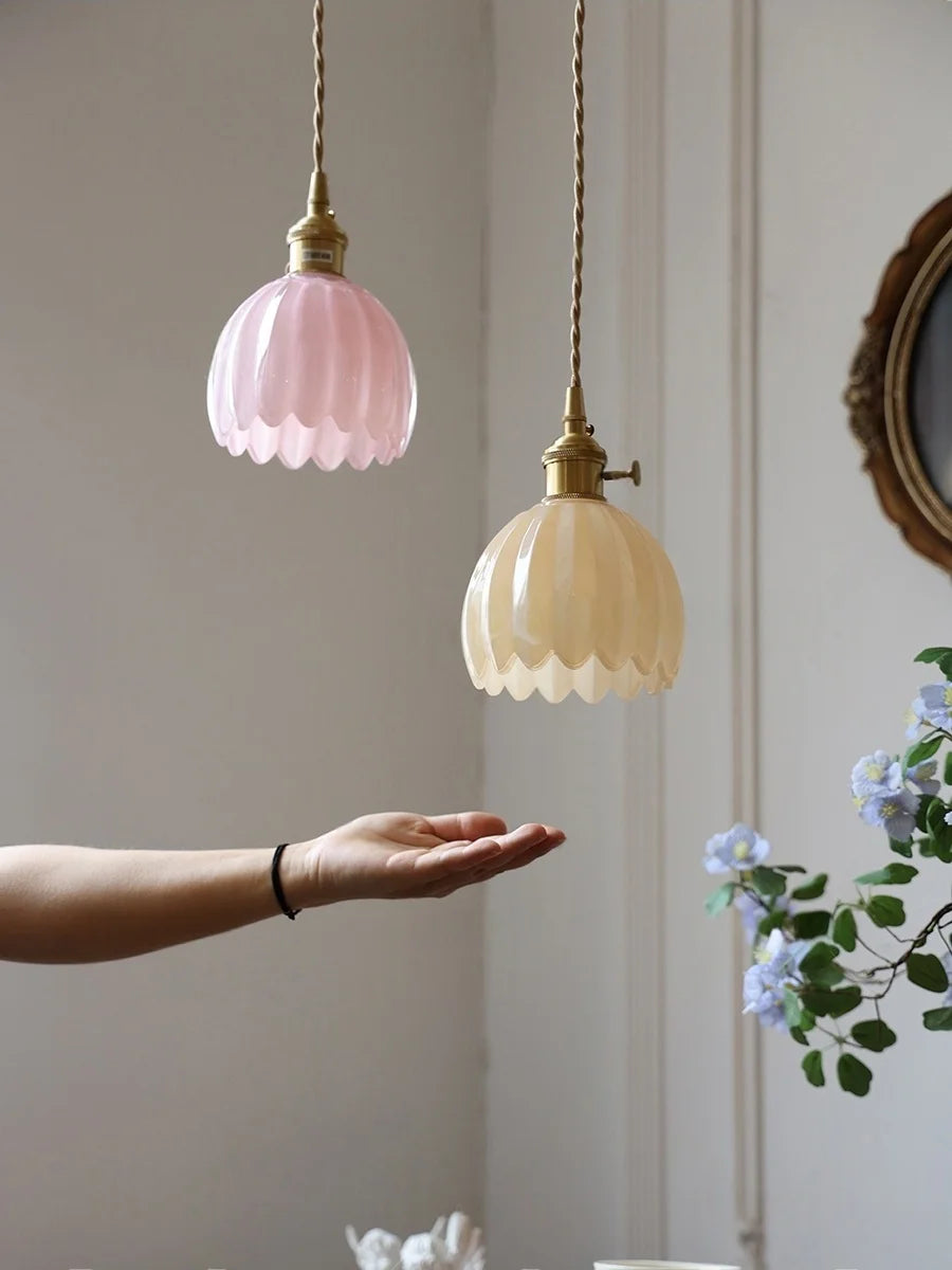 Plafonnier vintage salon nordique en verre