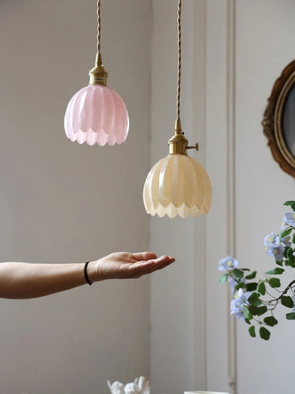 Plafonnier vintage salon nordique en verre