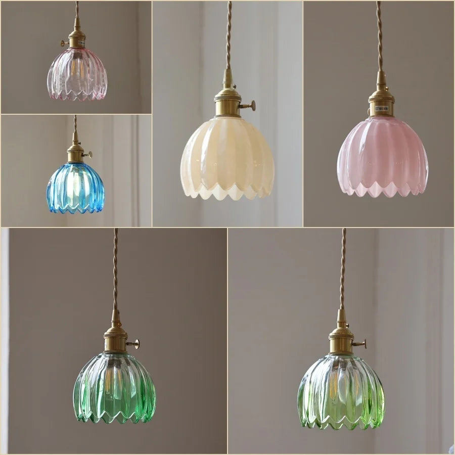 Plafonnier vintage salon nordique en verre