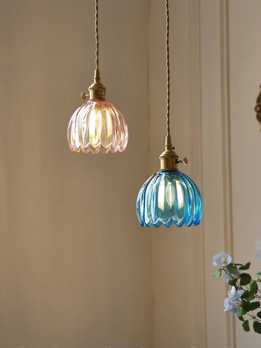 Plafonnier vintage salon nordique en verre